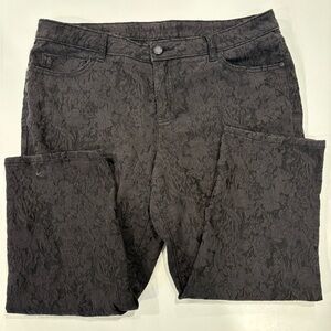 Simply Vera Vera Wang Black Floral Cropped Jeans sz 14